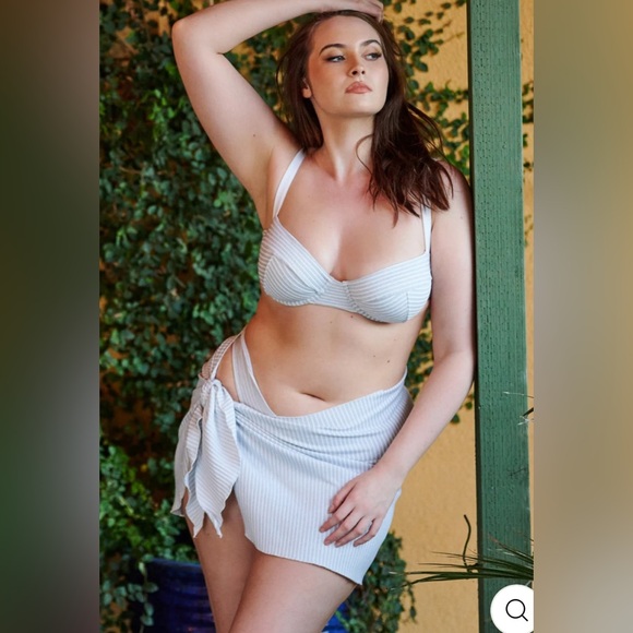 jmp Other - NWT JMP the‎ label TAHITI MINI SARONG WRAP SKIRT - WHITE SHIMMER